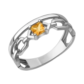 Кольцо из серебра с цитрином