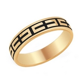 Обручальное кольцо из золота с эмалью