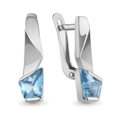 Серьги из серебра с топазами Swiss