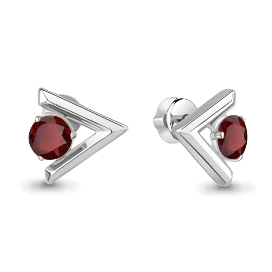 Серьги из серебра с гранатами