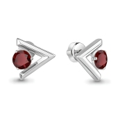 Серьги из серебра с гранатами