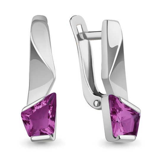 Серьги из серебра с аметистами