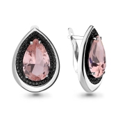 Серьги из серебра с ювелирными кристаллами