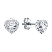 Серьги из серебра с фианитами