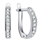 Серьги из серебра с фианитами