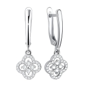 Серьги из серебра с фианитами