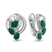 Серьги из серебра с агатами