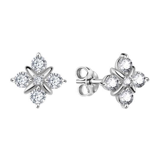 Серьги из серебра с фианитами