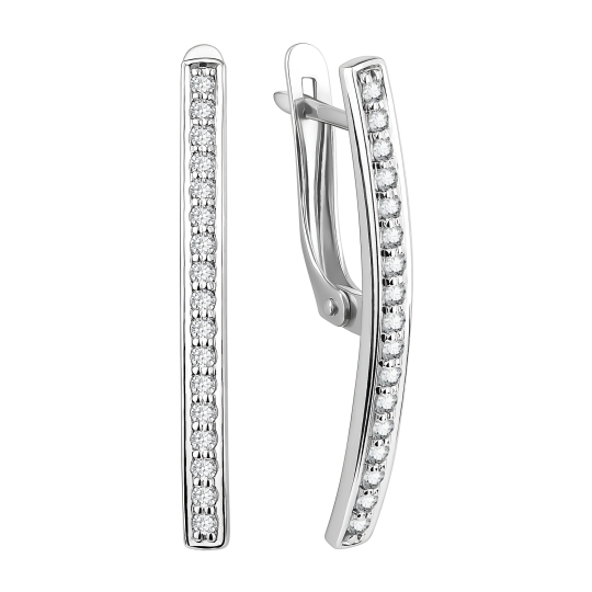 Серьги из серебра с фианитами
