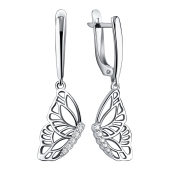 Серьги из серебра с фианитами