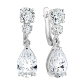 Серьги из серебра с фианитами