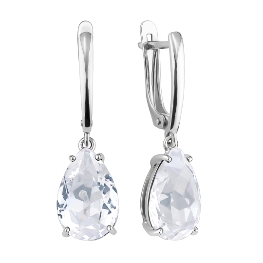 Серьги из серебра с фианитами