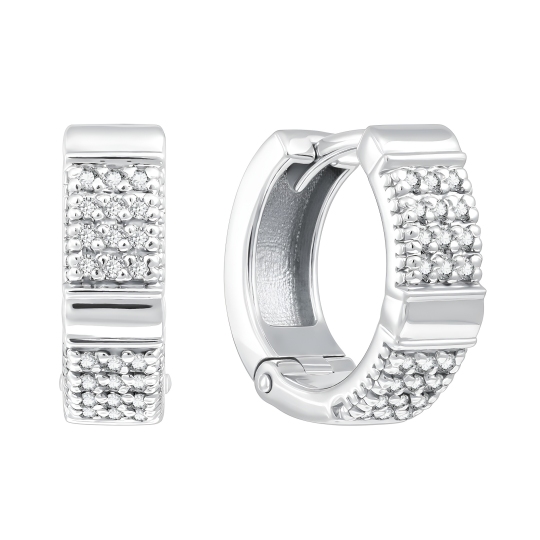 Серьги из серебра с фианитами