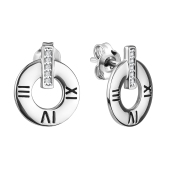 Серьги из серебра с фианитами