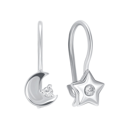 Серьги из серебра с фианитами