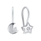 Серьги из серебра с фианитами