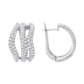 Серьги из серебра с фианитами