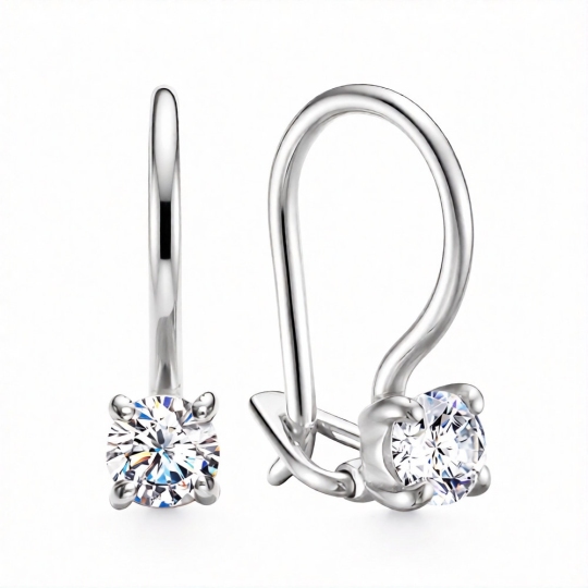 Серьги из серебра с фианитами