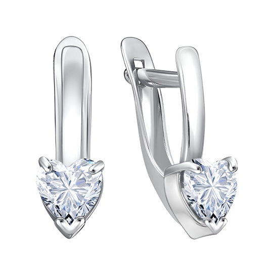 Серьги из серебра с фианитами