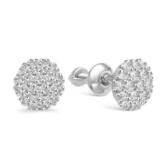 Серьги из серебра с фианитами