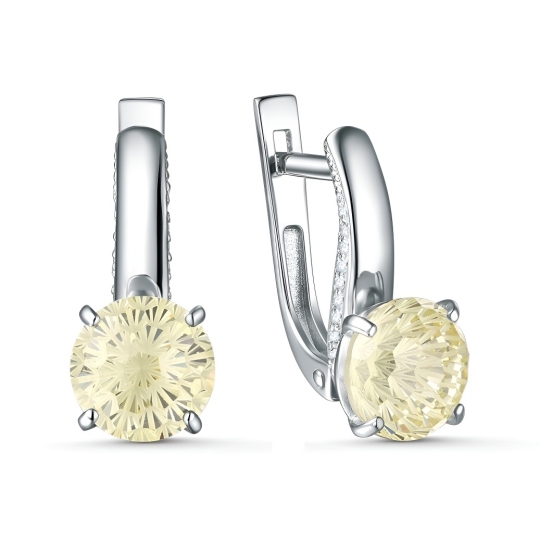 Серьги из серебра с фианитами