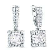 Серьги из серебра с фианитами