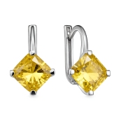 Серьги из серебра с фианитами