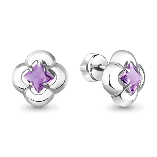 Серьги из серебра с аметистами