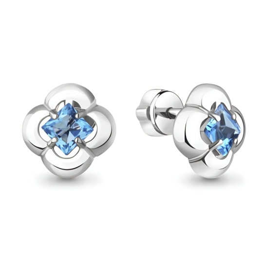 Серьги из серебра с топазами Swiss