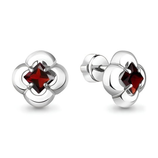 Серьги из серебра с гранатами