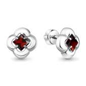 Серьги из серебра с гранатами