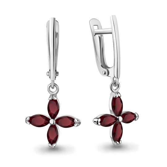 Серьги из серебра с гранатами