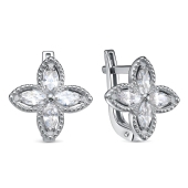 Серьги из серебра с фианитами