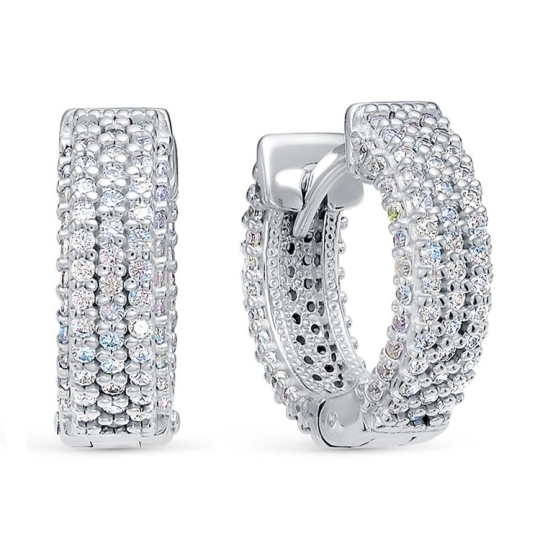 Серьги из серебра с фианитами