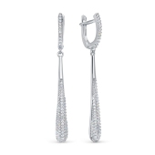 Серьги из серебра с фианитами