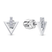 Серьги из серебра с фианитами