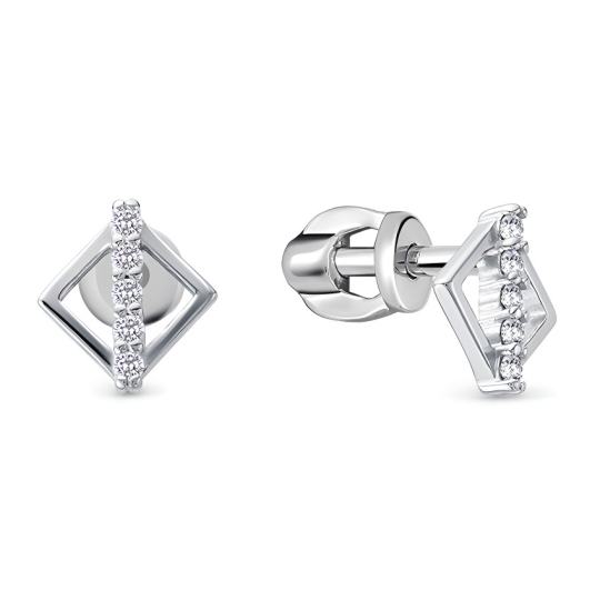 Серьги из серебра с фианитами