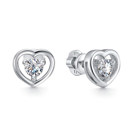 Серьги из серебра с фианитами