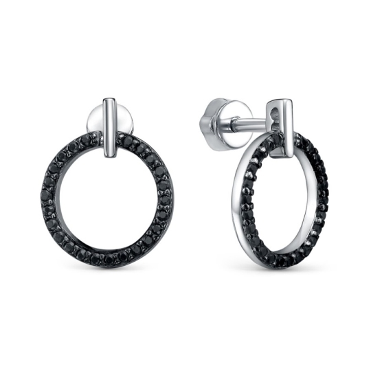 Серьги из серебра с фианитами