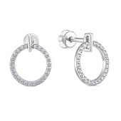 Серьги из серебра с фианитами