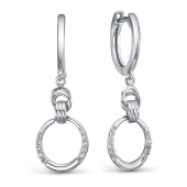 Серьги из серебра с фианитами