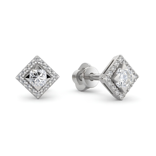 Серьги из серебра с фианитами