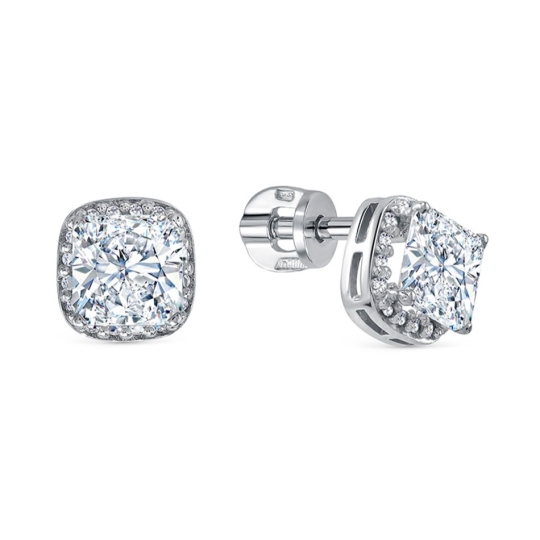 Серьги из серебра с фианитами