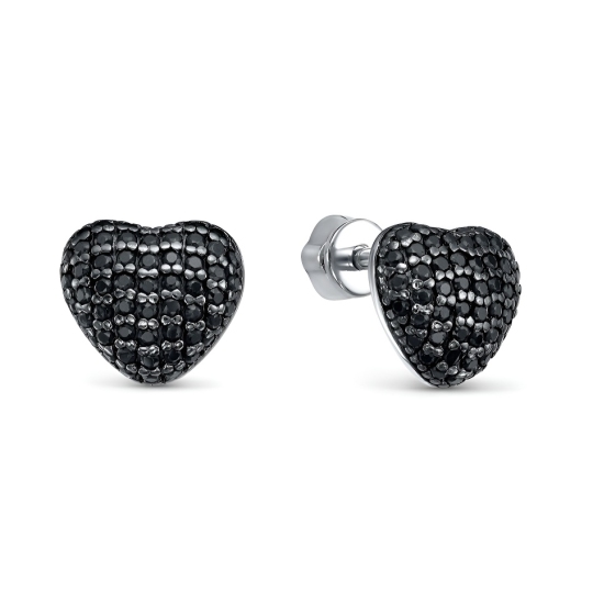 Серьги из серебра с фианитами