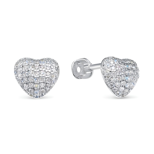 Серьги из серебра с фианитами