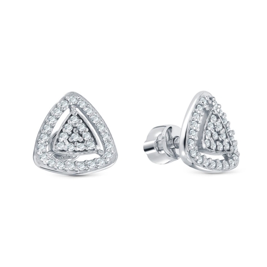 Серьги из серебра с фианитами