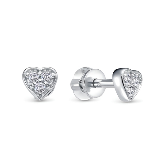Серьги из серебра с фианитами