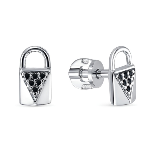 Серьги из серебра с фианитами