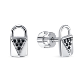 Серьги из серебра с фианитами