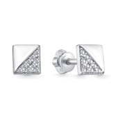 Серьги из серебра с фианитами